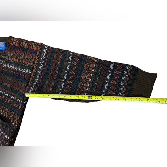 Vintage Pendleton Made In USA Wool Knit Fair Isle Cardigan Sweater Size M - Picture 5 of 8
